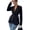 Black, variant on Women'S Floral Lace Mesh One Button Lapel Neck Long Sleeve Elegant Blazer Wine Red L