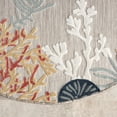 thumbnail image 5 of Laddha Home Designs 7.5' Coastal Coral indoor Outdoor Round Area Throw Rug - Beige and Orange, 5 of 9