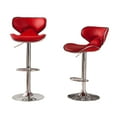 thumbnail image 7 of Masaccio Upholstery Airlift Adjustable Swivel Bar stools with Chrome Base, Set of 2, Red, 7 of 7