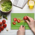 thumbnail image 4 of Easter Cutting Board, Colorful Eggs with Stripes on a Green Checkered Squares Background Banner, Decorative Tempered Glass Cutting and Serving Board, Small Size, Multicolor, by Ambesonne, 4 of 5