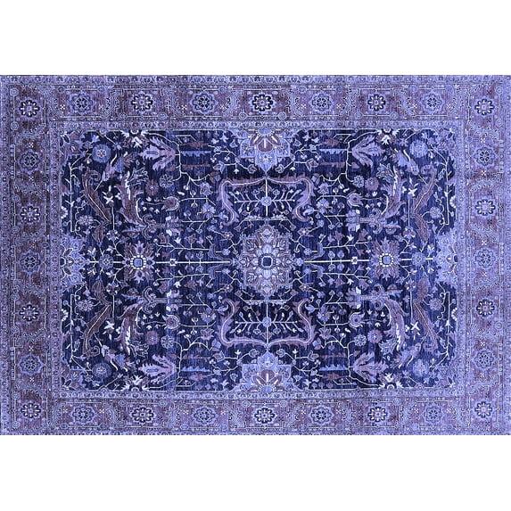 Ahgly Company Indoor Rectangle Oriental Blue Industrial Area Rugs, 2' x 4'