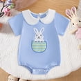 thumbnail image 2 of JUMEYU Infant Clothes Girl Short Sleeve Baby Girl Bodysuits Cartoon Baby Clothes Soft Infant Outfits Baby Shower Gifts 0 3 6 9 12 18 24 Months (Blue,0-3 Months), 2 of 7