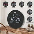 thumbnail image 2 of Digital Wall Clock Silent Kitchen Clock Non Ticking Wall Clock,12 Inch LED Wall Clocks with Display of Time/Date/and Temperature/Humidity,Three Modes for Choose, 2 of 7