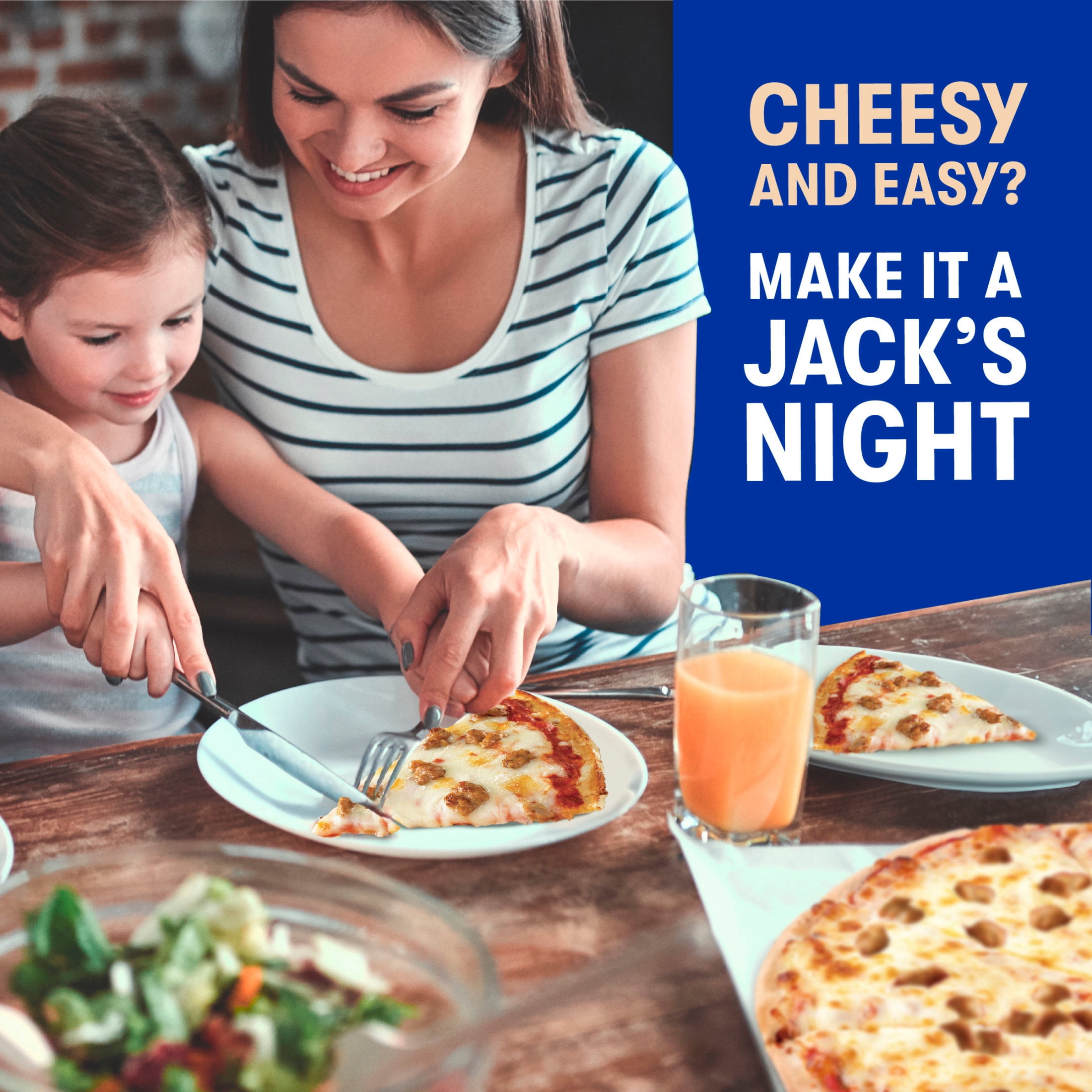 Jack's Frozen Meat Pizza, Sausage and Cheese, Original Thin Crust Pizza for Grilling, 14.9 oz (Frozen)