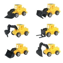 Mini Engineering Vehicle Toy - Excavator Decorative Ornaments Set of 6 Mixed Models for Collectors and Enthusiasts
