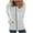 White, variant on Leesechin Women Casual Basic Zip-Up Jersey Jacket Solid Hooded Sleeve Zipper Drawstring Tops Coat