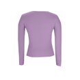 thumbnail image 5 of larppty Long Sleeve Shirts for Women Ribbed Crew Neck Tops 2025 Fall Basic Tees Fitted Tunic Undershirts Clothes (Purple, L), 5 of 6