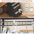 thumbnail image 6 of Aunfebrco Full Over Full Bunk Bed with Led Lights and 4 Drawers,L-shaped Bunk Bed with Desk,Metal Bunk Beds with Storage Headboard and Charging Station,Loft Bed with Safety Guardrail and Ladder,Black, 6 of 9