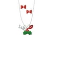 thumbnail image 2 of Delight Jewelry Silvertone Luck Christmas Kiss Charm Necklace and Stud Earrings, 2 of 4