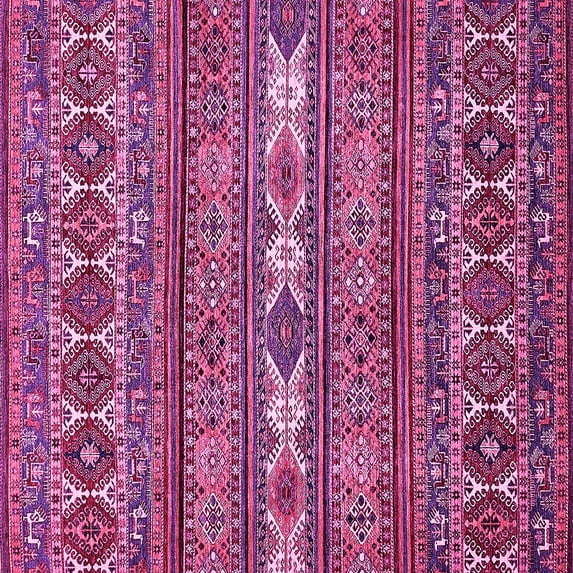 Ahgly Company Indoor Square Abstract Pink Modern Area Rugs, 4' Square