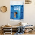thumbnail image 2 of View from Window of Sea and Lighthouse Mediterranean Decor Wall Hanging Tapestry, 2 of 5