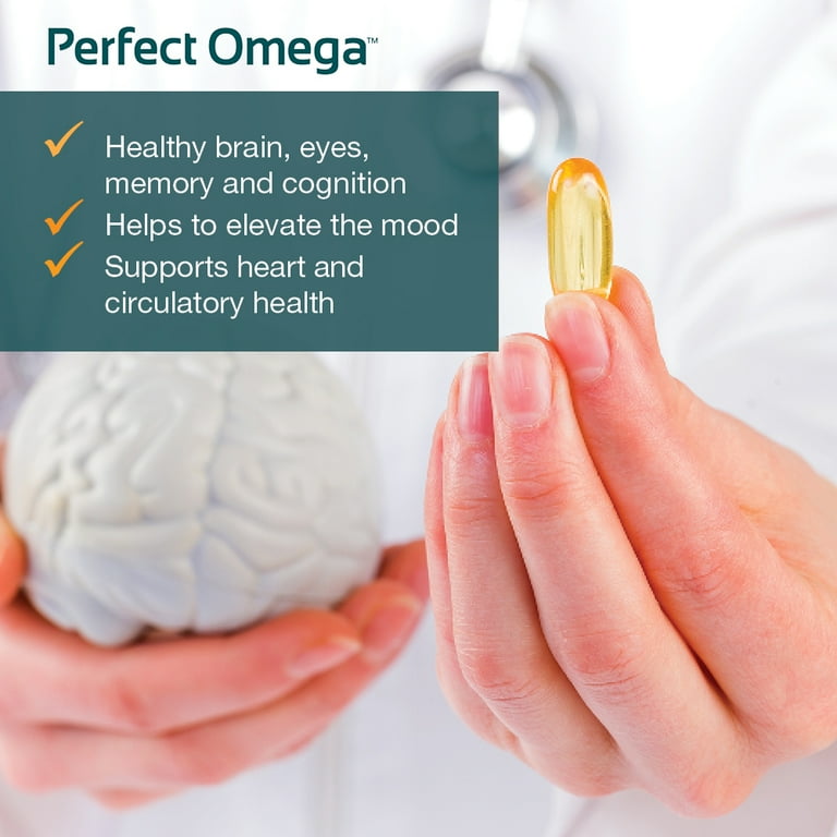 Perfect Omega Fish Oil Supplement by Therabotanics EPA DHA High Absorption Concentrated Omega 3 for Cardiovascular Heart Brain Eye