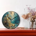 thumbnail image 2 of 9.84in Family Of Foxes PVC Canvas Wall and Table Clock with Canvas Texture, Black or Gold Hands, 2 of 11