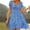 Blue, variant on Babysbule Womens DressesWomen's Summer Casual Dress Floral Print High Waist Puff Sleeves Retro Tunic Beach Mini Dress