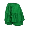 thumbnail image 5 of HXWCHs Women's Summer Pleated Wide Leg Skirt Pants Fashionable Casual Solid Color Half Skirt Green M, 5 of 7