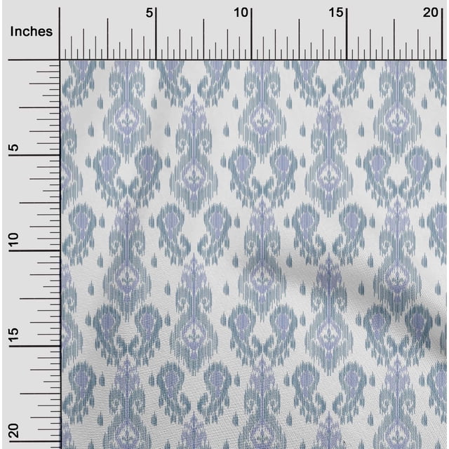 oneOone Cotton Cambric Fabric Paisley Ikat Print Sewing Fabric BTY 56 Inch Wide