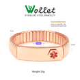 thumbnail image 6 of Wollet Elastic Rose Gold Medical Alert Bracelets for Women Men, 7.5'' (Stretchable)19CM, ID Bangles, Pre Engraved ''Warfarin User'', Jewelry Gifts for Dad Husband, Width:0.5'', 6 of 6