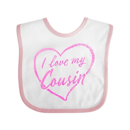 

Inktastic I Love My Cousin in Pink Chalk Heart Gift Baby Boy or Baby Girl Bib