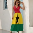 thumbnail image 5 of Presidential Standard of Ghana Dress Summer Street Style Bohemia Long Dresses Female Sleeveless Printed Maxi Dress, 5 of 9