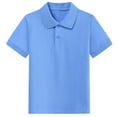 thumbnail image 1 of T-Shirt à Col à Revers Uni à Manches Courtes pour Enfants, Taille Moyenne, Décontracté, 1 of 3