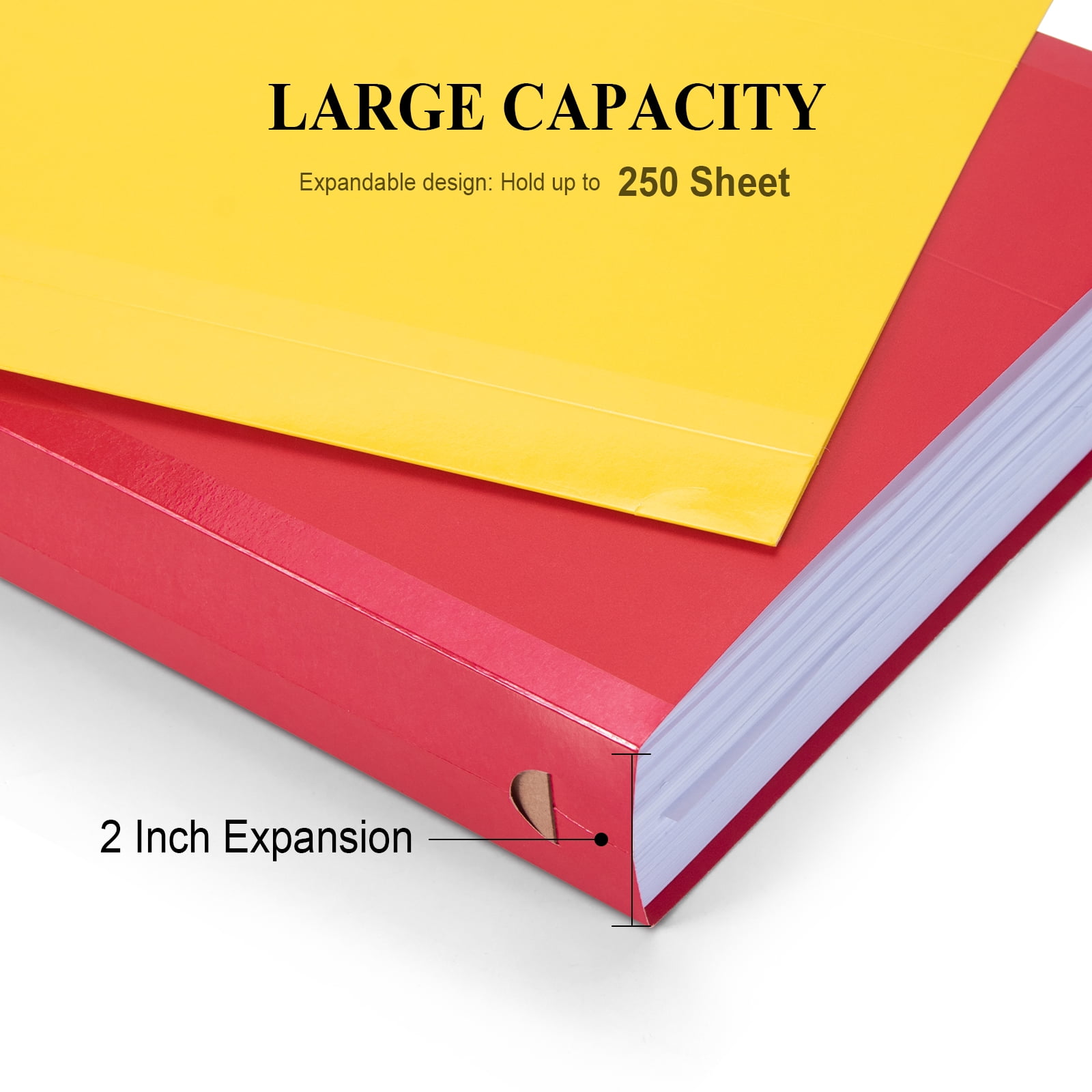 ViVin Hanging File Folders with 1/5 Cut Tabs, 2 Inch Expansion, 25 Pack Letter Size, for Home School Office(Assorted)
