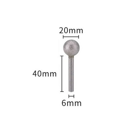 

6mm Shank Spherical Head Diamond Grinding Bit Round Ball Burs For Stone Drill