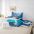 thumbnail image 4 of Erosebridal Axolotl Bed in a Bag Twin size for Teens, Blue Bed Set, Mystic Starry Sky Reversible Bedding Twin Size, Microfiber Room Decor, 7 Pieces, 4 of 6