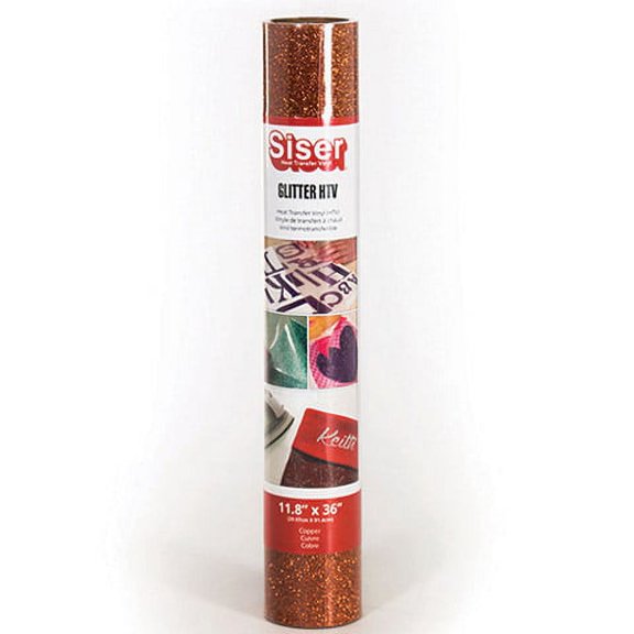 Siser EasyWeed Glitter Copper Heat Transfer Vinyl, 11.8 x 36 inches
