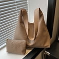 thumbnail image 2 of DGMIOCS Woven Tote Bag for Women with Purse, Fashion Shoulder Hobo Underarm Bags, Large Woven Handmade Work Commuter Day Bags Khaki, 2 of 4