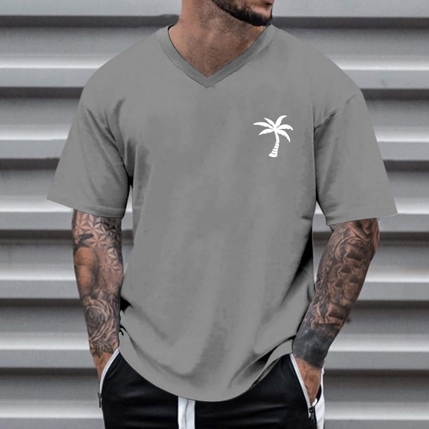 Blusas y camisas de manga corta con cuello en V para hombre, camisetas deportivas de manga corta con cuello en V, camisetas deportivas de trabajo, camisetas de verano para hombre, blusas de manga cort