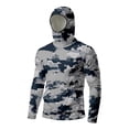 thumbnail image 5 of Havenx Upf 50+ Fishing Shirts for Men Camo Long Sleeve Shirt with Mask Hooded Uv Upf 50+ Hoodie Shirt Sun Protection Cooling Lightweight Outdoor Hiking Swim Blouses,Dark Gray XL, 5 of 6