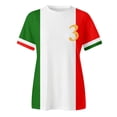 thumbnail image 4 of felwors Elegant Casual Italian Flag Cotton T-Shirt for Women Girl's Summer Sun Beach L (Red, L), 4 of 4