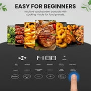 EDX Air Fryer,6 Qt Compact & Large with 400F for Crispy, Electric Multifunctional Cooker with Digital LED, Grey