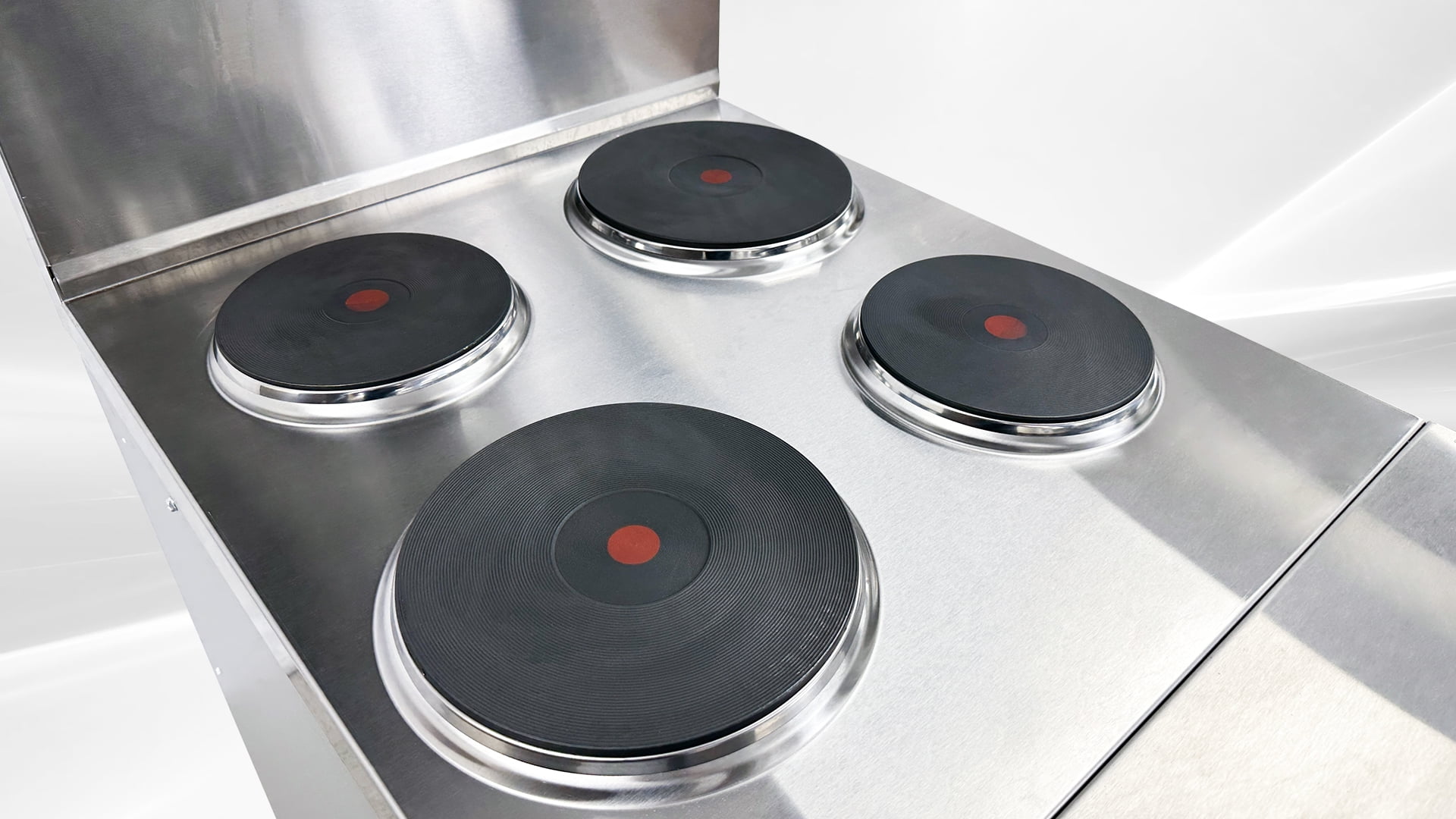 24in. 4 Burner Electric Range Standard Oven Sealed Element 208V/60Hz, Heavy Duty Electric Hot Plate Oven, NSF