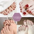 thumbnail image 5 of 2 boxes Short Full Cover Fake Toenails,Clear Plastic Artificial Toenail Decoration for Adults, 5 of 5