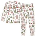thumbnail image 2 of FORMRS Long Sleeve Top and Pants Pajama Set for Niños 2-Piece Sleepwear, Sizes 18M-8Y, Green Nordic Christmas, 2 of 6