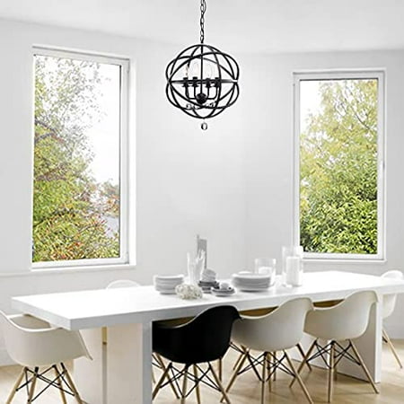 Benita Antique Black Metal Sphere 4 Light Crystal Chandelier Canada Benita Antique Black Metal Sphere 4, Benita Antique Black 4 Light Metal Globe Crystal Chandelier