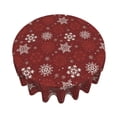 thumbnail image 2 of Festive Snowman Print Round Tablecloth for Holiday Dining and Picnics with Heat Insulation and Stain Features, 2 of 3