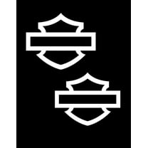 Motorcycle bar and Shield Design Vinyl Decal #2 Pieces Moto HD Club 5"x4" (White)