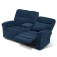 thumbnail image 5 of MCombo 78.3" Wall Hugger Power Loveseat Recliner Sofa with Console, Reclining Loveseat with USB Ports, Cup Holders, for Small Spaces Living Room RV, Fabric PR635M2 (Navy Blue), 5 of 10