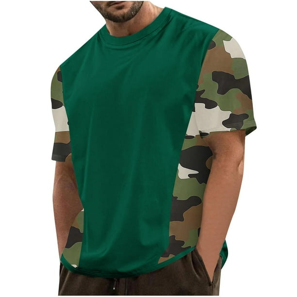 Camisetas de Manga Larga para Hombres, Camiseta Deportiva de Impresión Casual de Nueva Moda, Blusa de Cuello Redondo de Manga Corta