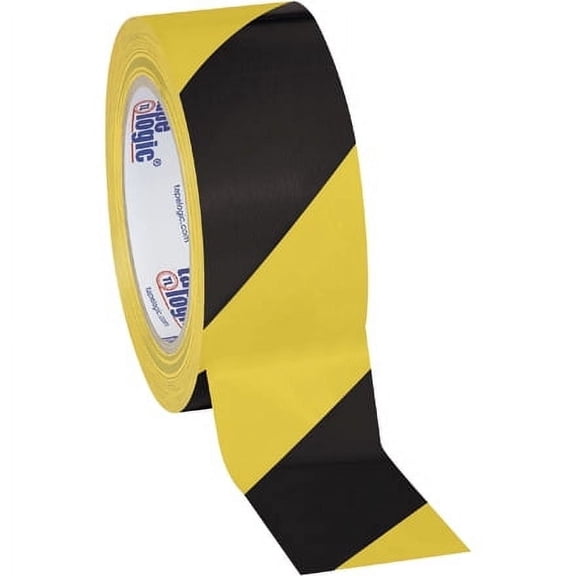 2" x 36 yds. Black/Yellow Tape Logic? Striped Vinyl Safety Tape 7 Mil 3 Rls/Case