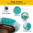 thumbnail image 3 of Elastic Fitted Round Tablecloth, Turquoise Grey Ombre Waterproof Stretch Table Cover for 36"-44" Tables, Farmhouse Abstract Mottled Art Washable Outdoor Tablecloths for Patio, Picnic, Camping, 3 of 9