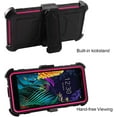 thumbnail image 3 of Mignova LG K30 Case, Rugged Plastic Heavy Duty Armor Holster Defender Full Body Protective Hybrid Case Cover with Belt Swivel Clip and Kickstand for LG Aristo 4+/Arena 2/Prime 2/ LG X2 Case (Pink), 3 of 7
