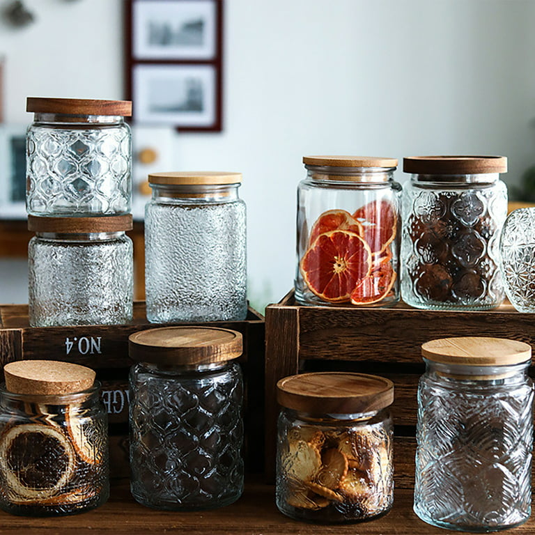 Glass Jars Kitchen Storage, Glass Jar Kitchen Lid