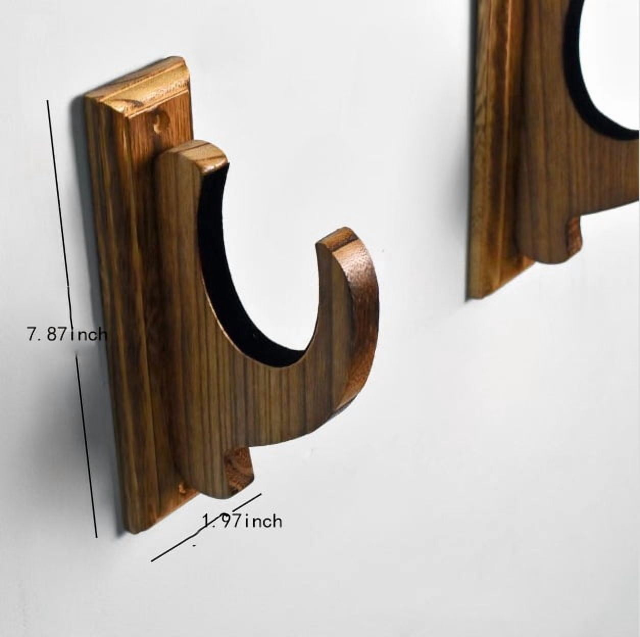 COFUNUO Wood Gun Rack Real Wood Shotgun & Rifle Wall Mount Holder for Firearms, Vintage Gun Display(4 pack）