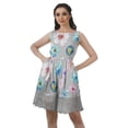 thumbnail image 1 of Moomaya Lace Cocktail Mini Dress Cotton Printed Casual Pouf Dress With Pockets, 1 of 6