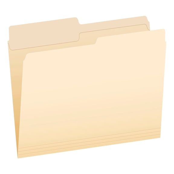 Pendaflex File Folder 1-Tab Assorted Letter Size Manila 100/Box (R752 1/2)