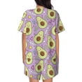 thumbnail image 4 of Womens Pajama Sets With Pocket, Cute Avocado Star Purple Lounge Sets Short Sleeve Sleepwear PJ Sets for Women, 4 of 6