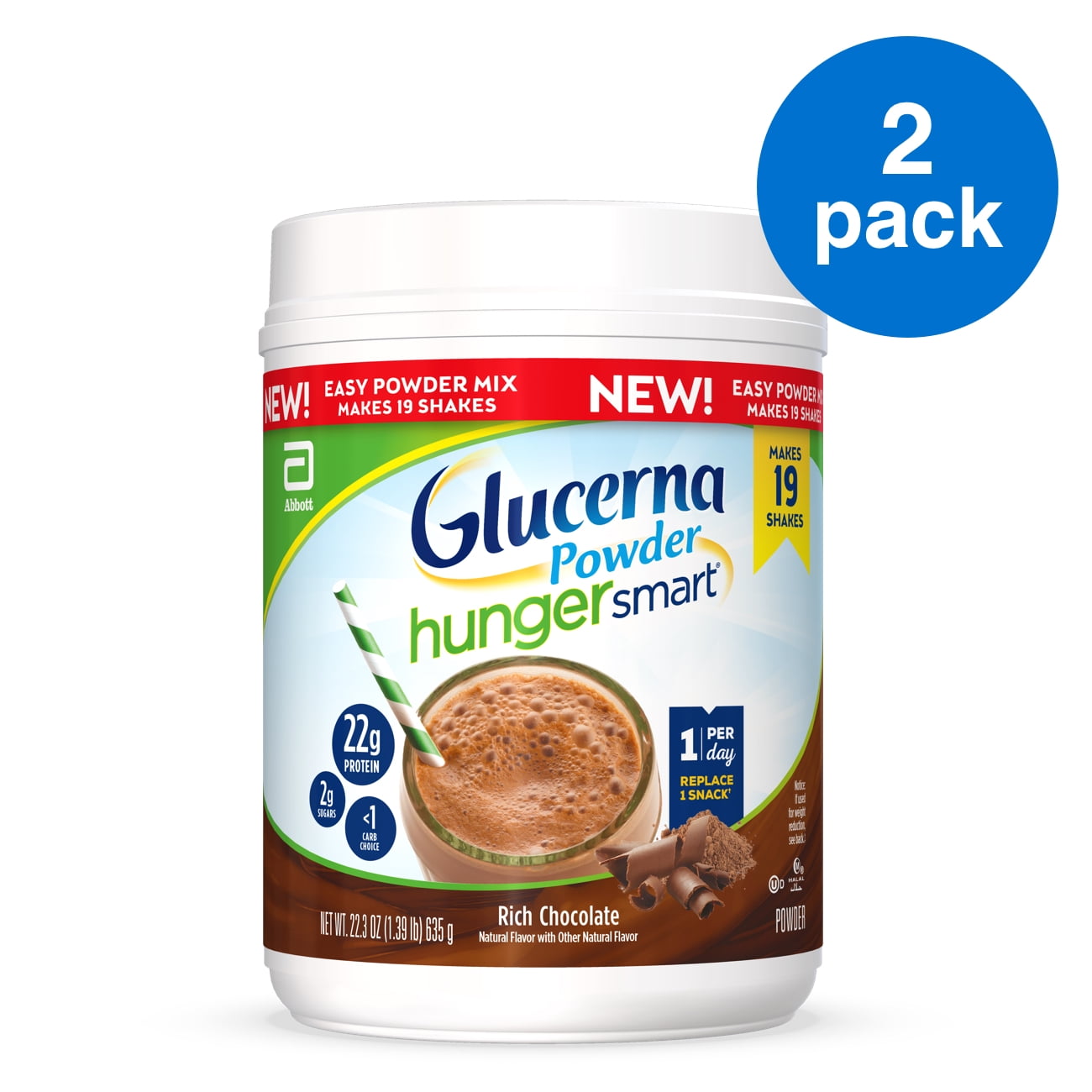 Glucerna Hunger Smart Powder, with 22g of Protein and 2g Sugars, Gluten